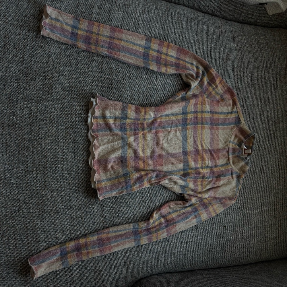 Plaid Long Sleeve Top